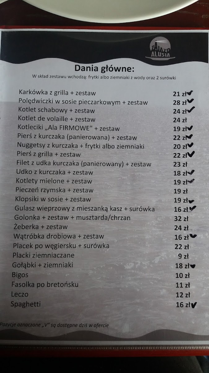 Menu Zajazd Alusia-10