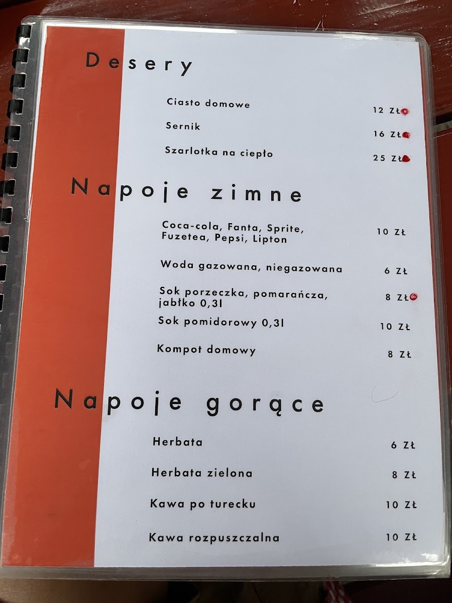 Menu Zajazd Alusia-2