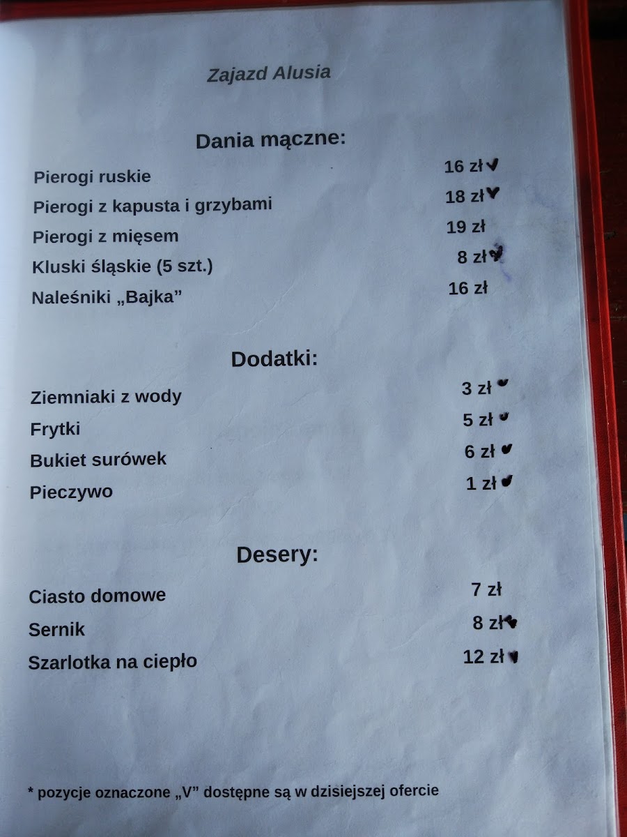Menu Zajazd Alusia-9